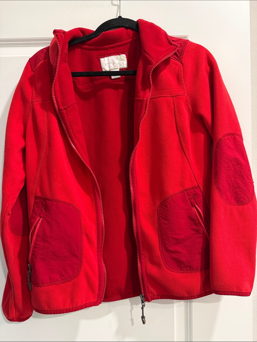 Green Tea Red Fleece Jacket - sz m
